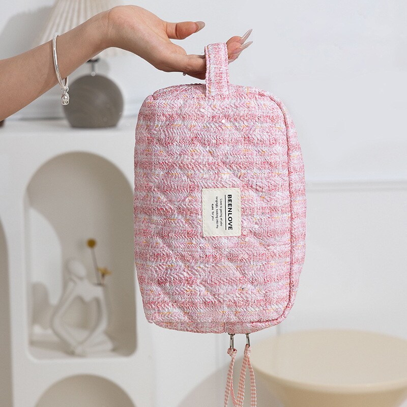 1 Piece Simple Series Sweet Patchwork Polyester Women's Makeup Bags h5 